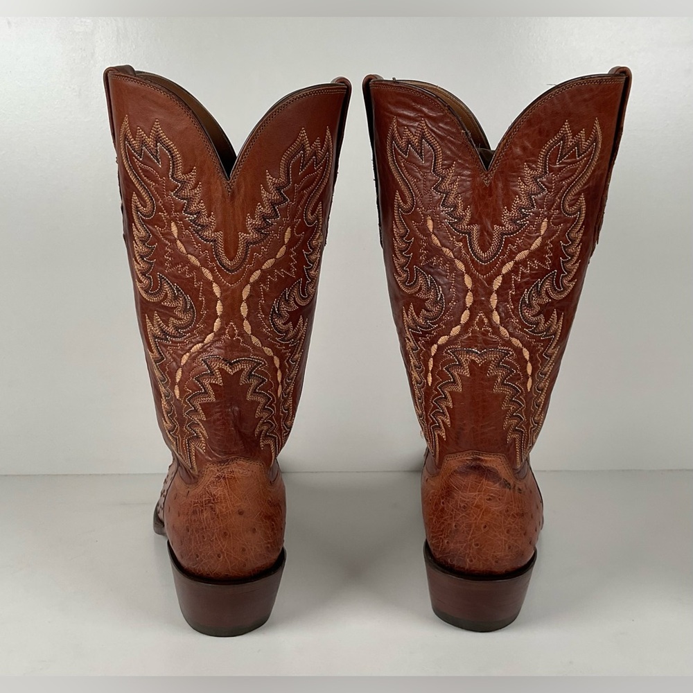 Lucchese 2000 Full Quill Ostrich Cowboy Boots | Barnwood | Exotic | Men’s 11 D - Picture 16 of 16